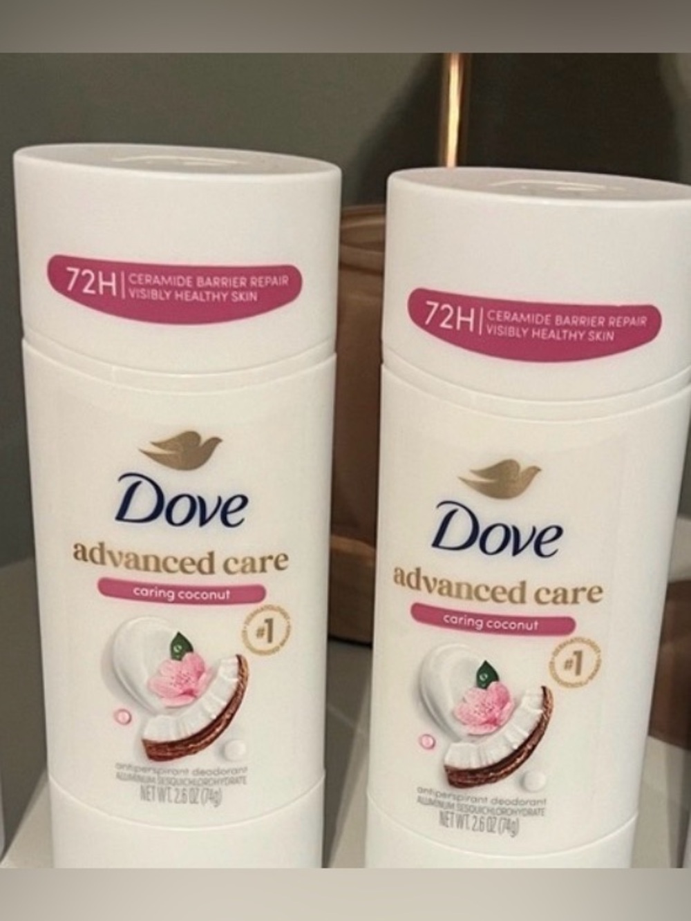 Dove Advanced Care Caring Coconut Women’s Antiperspirant X’s 2 Sticks Both New